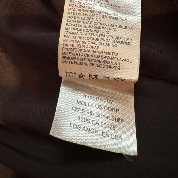 Molly Bracken skirt midi length pleated snakeskin lined with high slit Sz Small - Picture 10 of 10